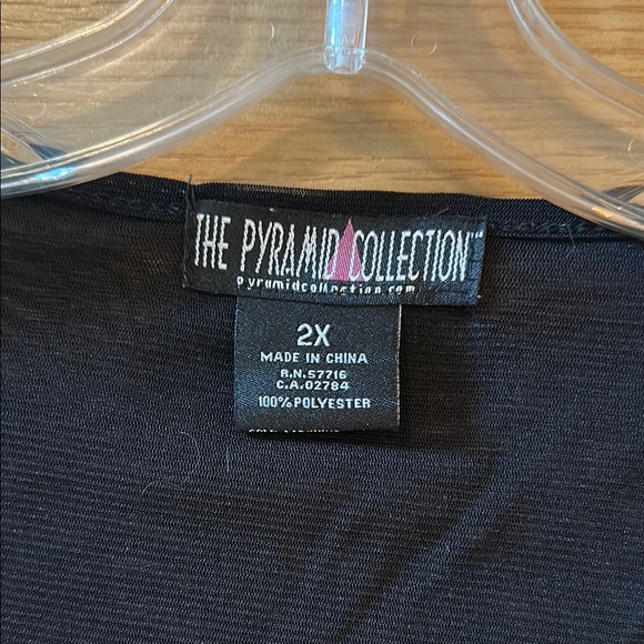 The Pyramid Collection Black Smocked Embellished Blouse - Picture 3 of 5